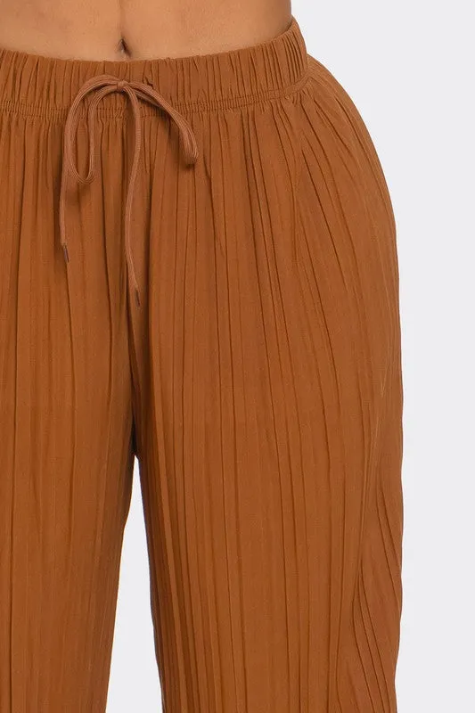 SUMMER BREEZE PLISS PANTS - MOCHA