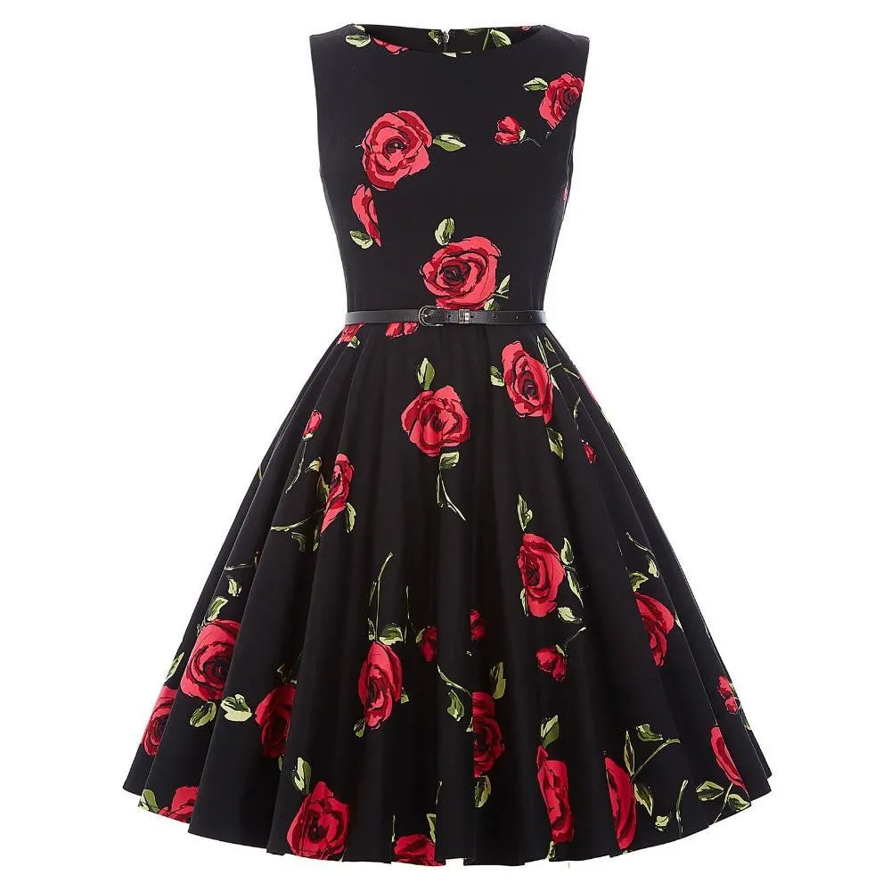 Summer Dresses Women Pinup Retro Robe Rockabilly 50s Vintage Dress Plus Size XS-3XL Cocktail Party Dress Vestidos Femininos