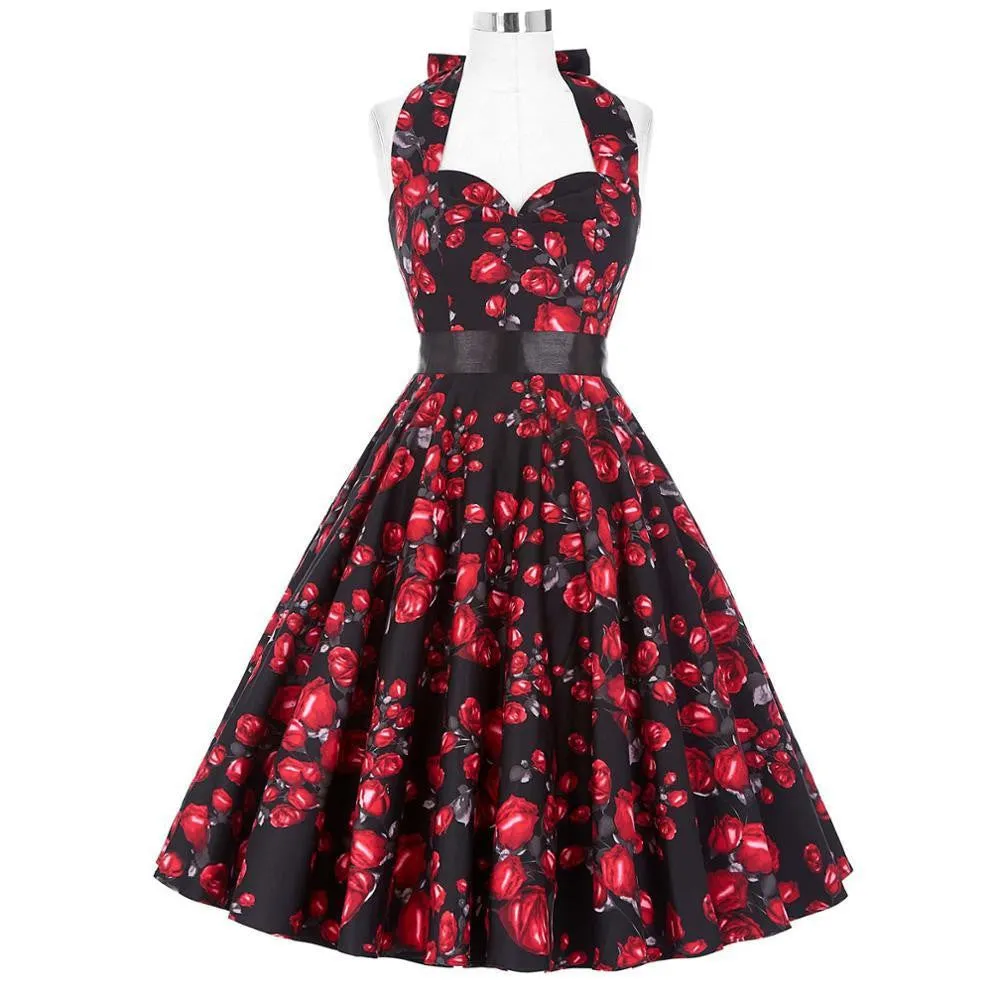 Summer Dresses Women Pinup Retro Robe Rockabilly 50s Vintage Dress Plus Size XS-3XL Cocktail Party Dress Vestidos Femininos