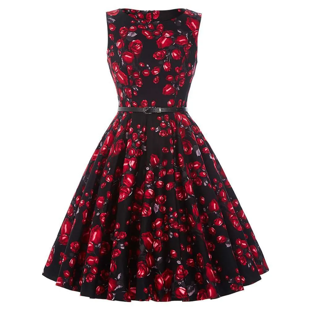 Summer Dresses Women Pinup Retro Robe Rockabilly 50s Vintage Dress Plus Size XS-3XL Cocktail Party Dress Vestidos Femininos
