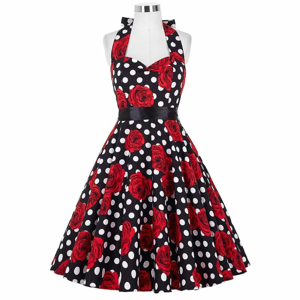 Summer Dresses Women Pinup Retro Robe Rockabilly 50s Vintage Dress Plus Size XS-3XL Cocktail Party Dress Vestidos Femininos