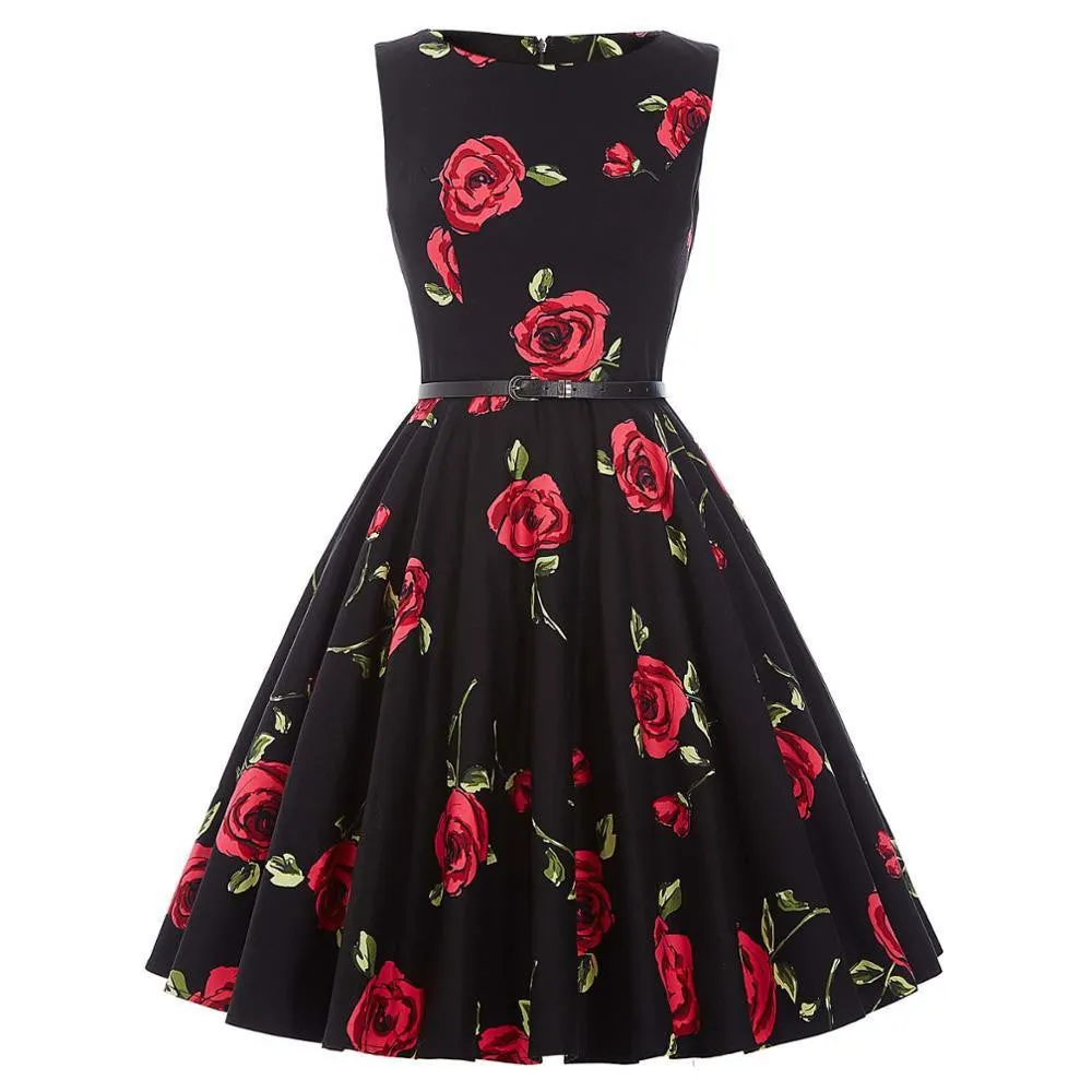 Summer Dresses Women Pinup Retro Robe Rockabilly 50s Vintage Dress Plus Size XS-3XL Cocktail Party Dress Vestidos Femininos