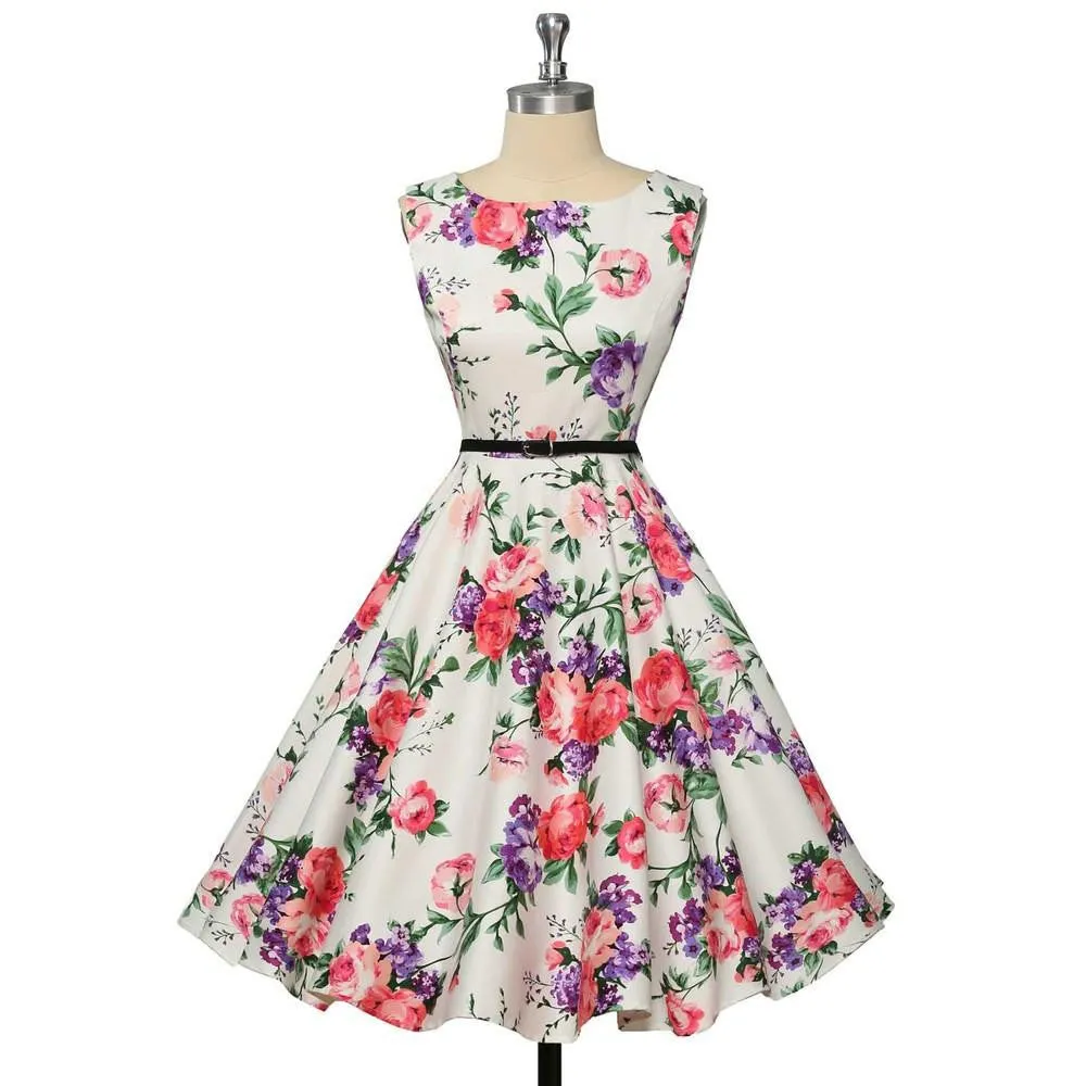 Summer Dresses Women Pinup Retro Robe Rockabilly 50s Vintage Dress Plus Size XS-3XL Cocktail Party Dress Vestidos Femininos