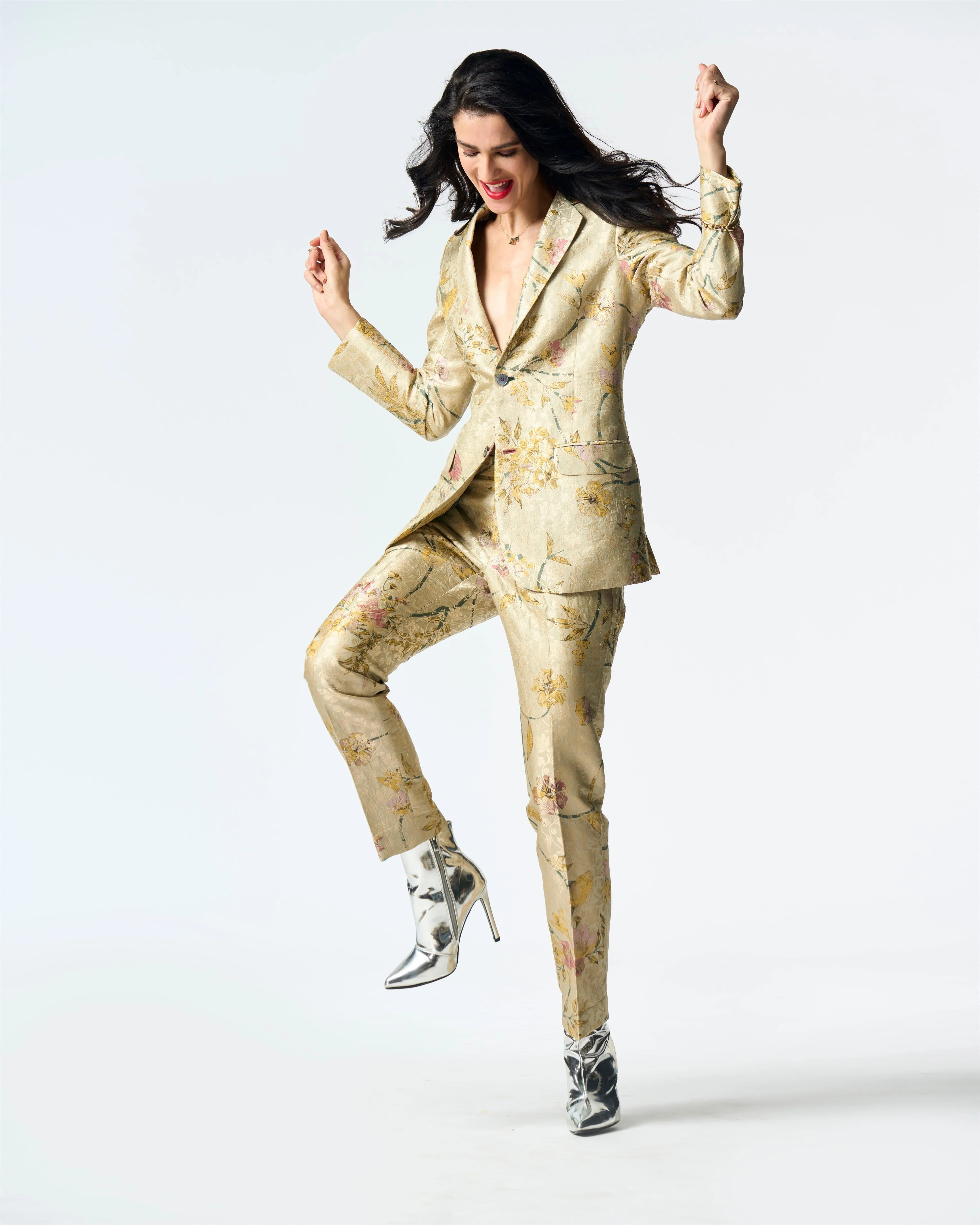 Summer-Jacket Blazer Rana Mint Silk Brocade-Fashion Edit Orchard-WOW306SB535-SUKETDHIR