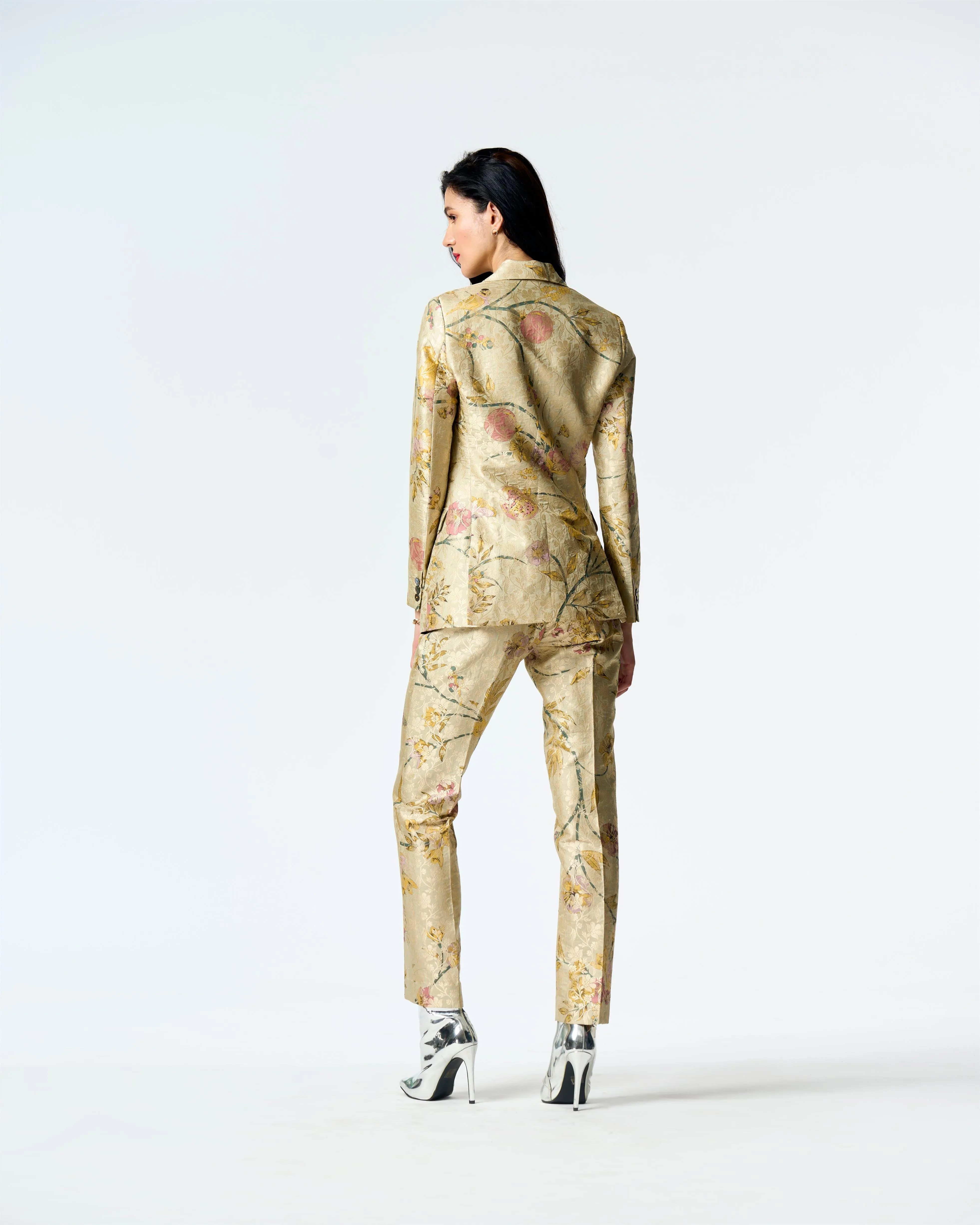 Summer-Jacket Blazer Rana Mint Silk Brocade-Fashion Edit Orchard-WOW306SB535-SUKETDHIR