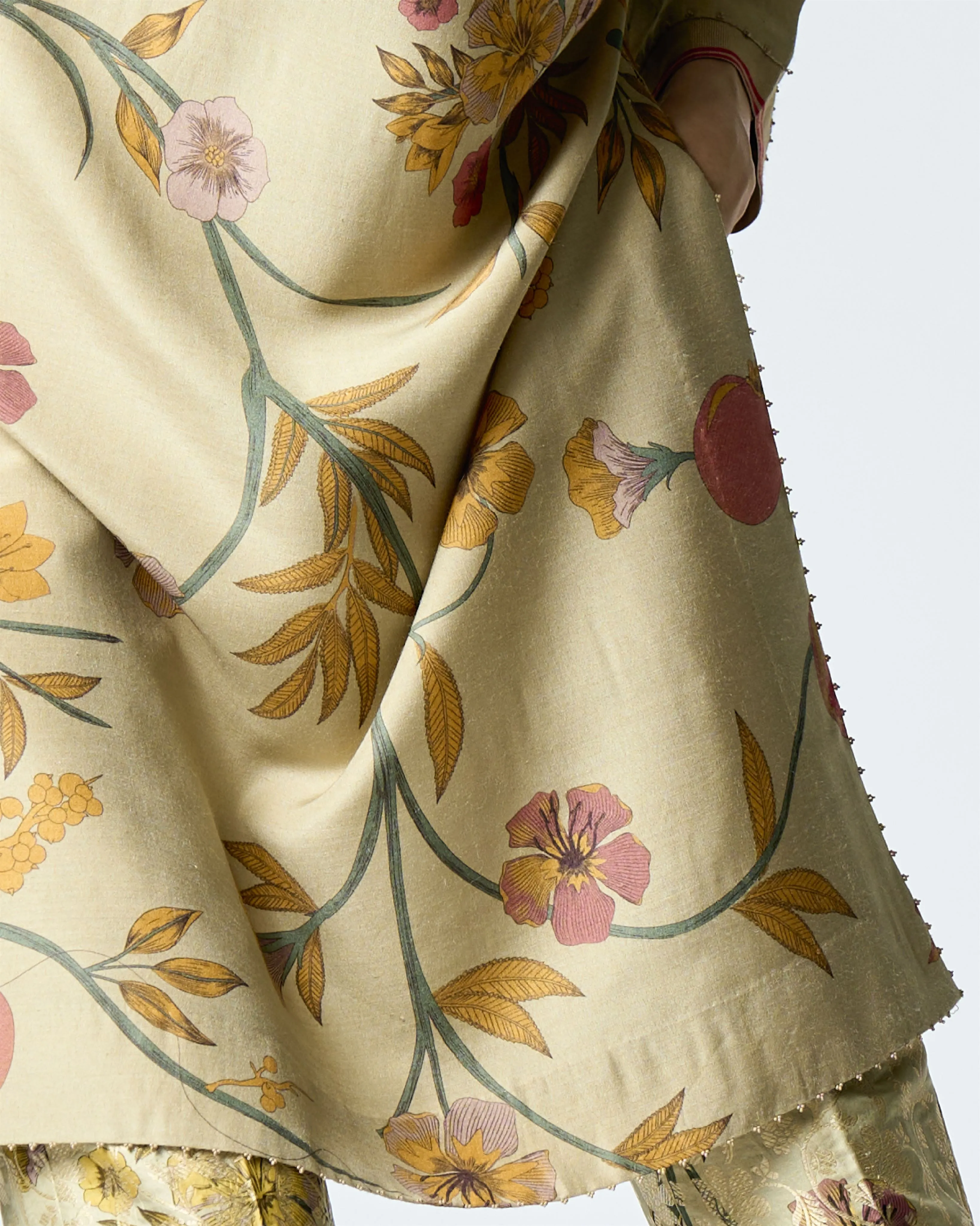 Summer-Tunic Kurta V Neck Mint Muga Satin Silk-Fashion Edit Orchard-WP507MT535-SUKETDHIR