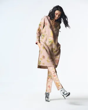 Summer-Tunic Kurta V Neck Pink Muga Satin Silk-Fashion Edit Orchard-WP507MT544-SUKETDHIR