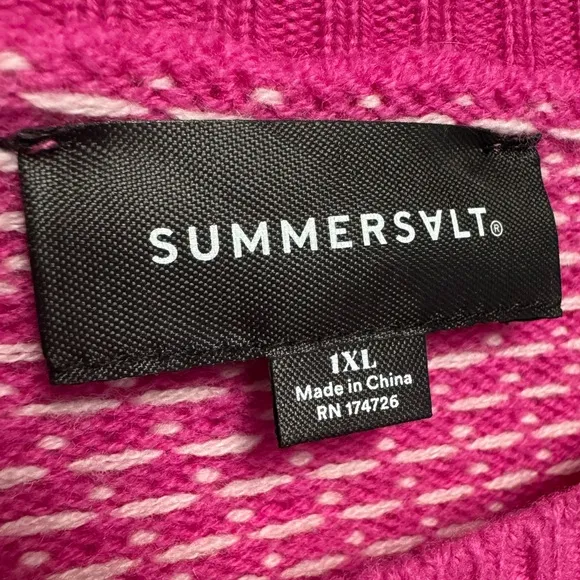 Summersalt The Luxe Cashmere Blend Mix Stitch Sweater. Size 1XL.