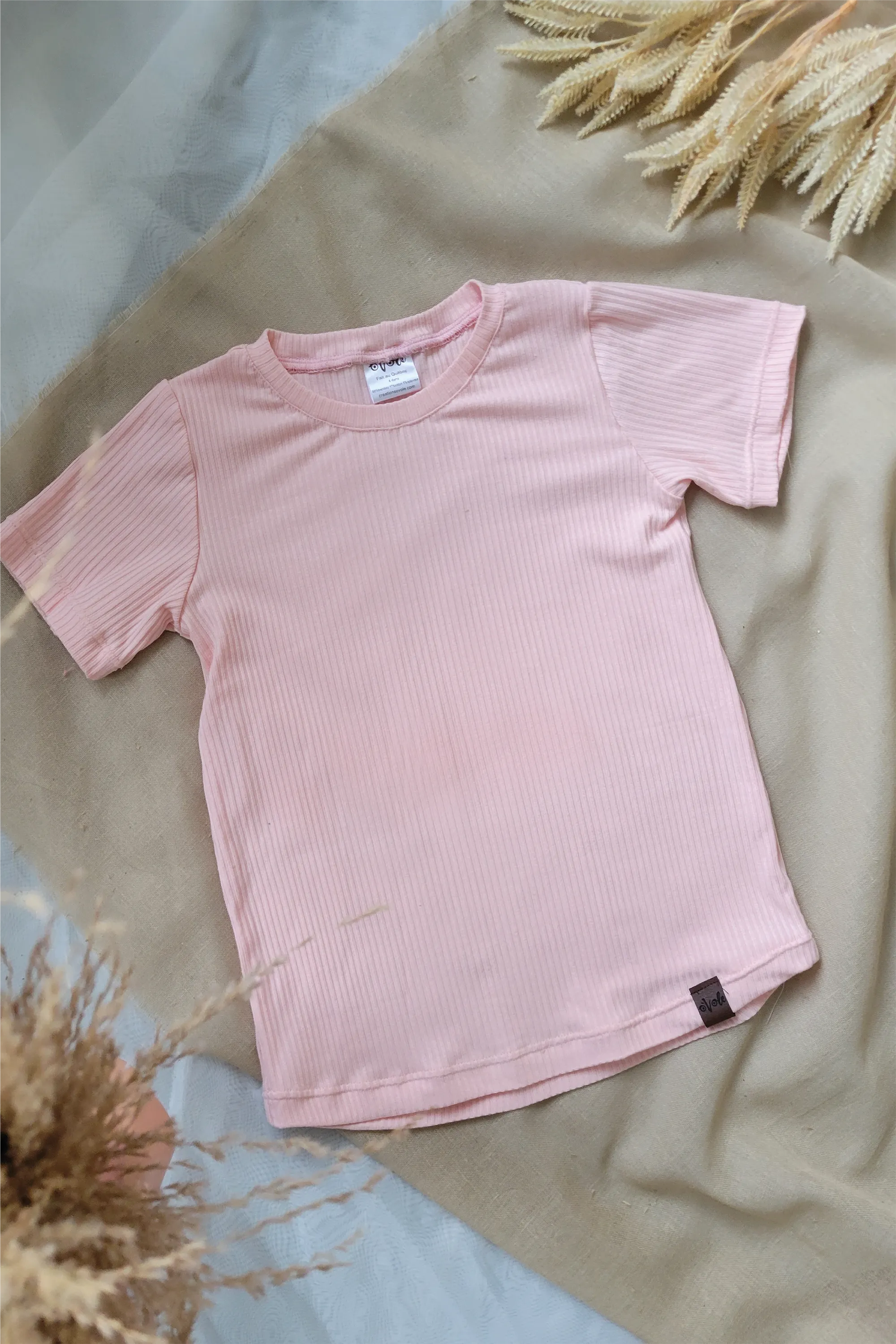 T-shirt évolutif uni - LE CÔTELÉ ROSÉ