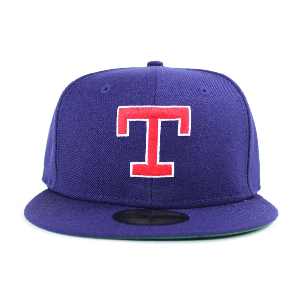 Texas Rangers 1986-91 New Era 59Fifty Fitted Hat (Blue Green Under Brim)