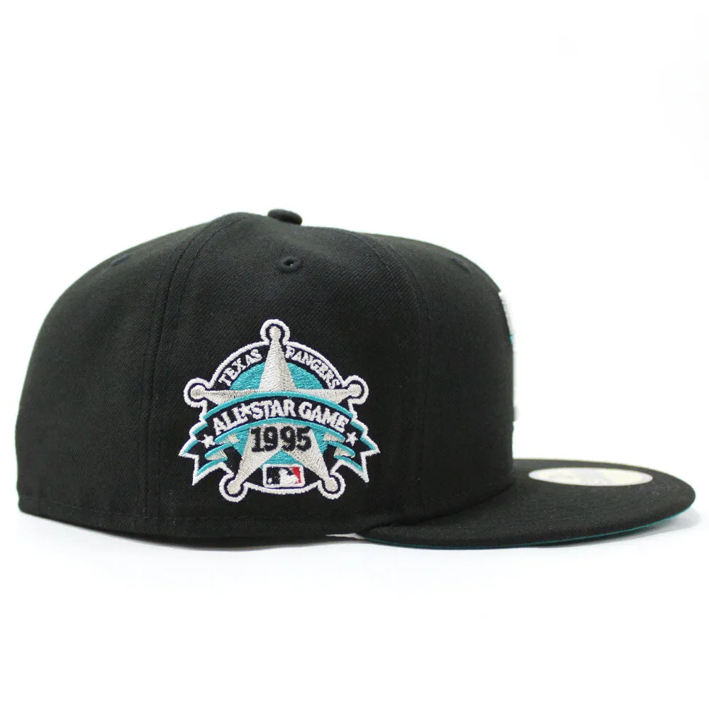 Texas Rangers 1995 All Star Game New Era 59Fifty Fitted Hat (Black Aqua Under Brim)
