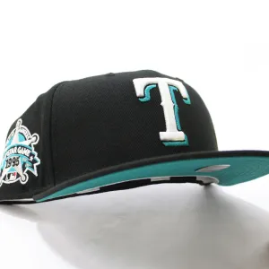 Texas Rangers 1995 All Star Game New Era 59Fifty Fitted Hat (Black Aqua Under Brim)