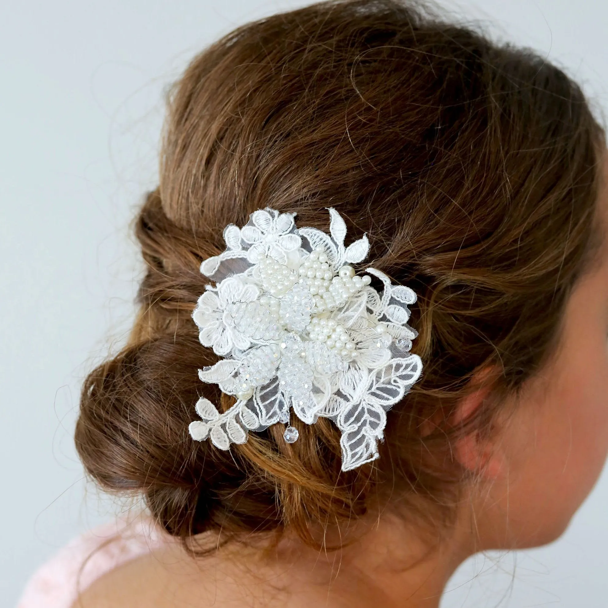 The Isadora Girls Lace and Pearl Luxury Hair Clip