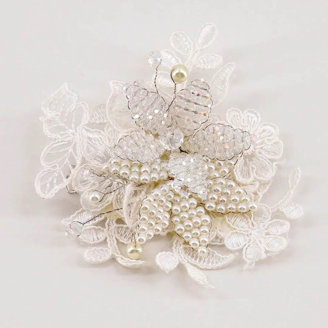 The Isadora Girls Lace and Pearl Luxury Hair Clip