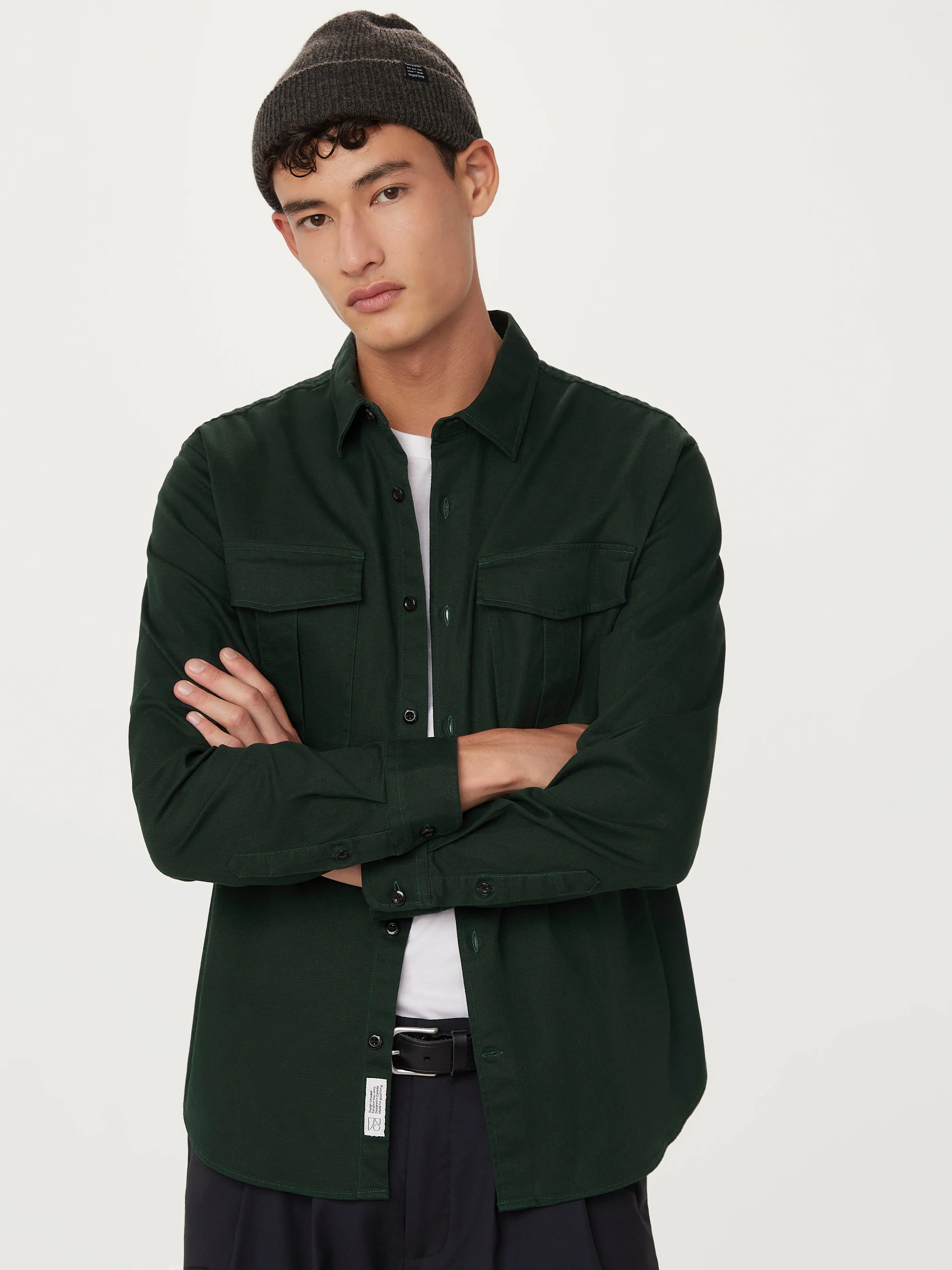 The Utility Shirt  in Forest Green
