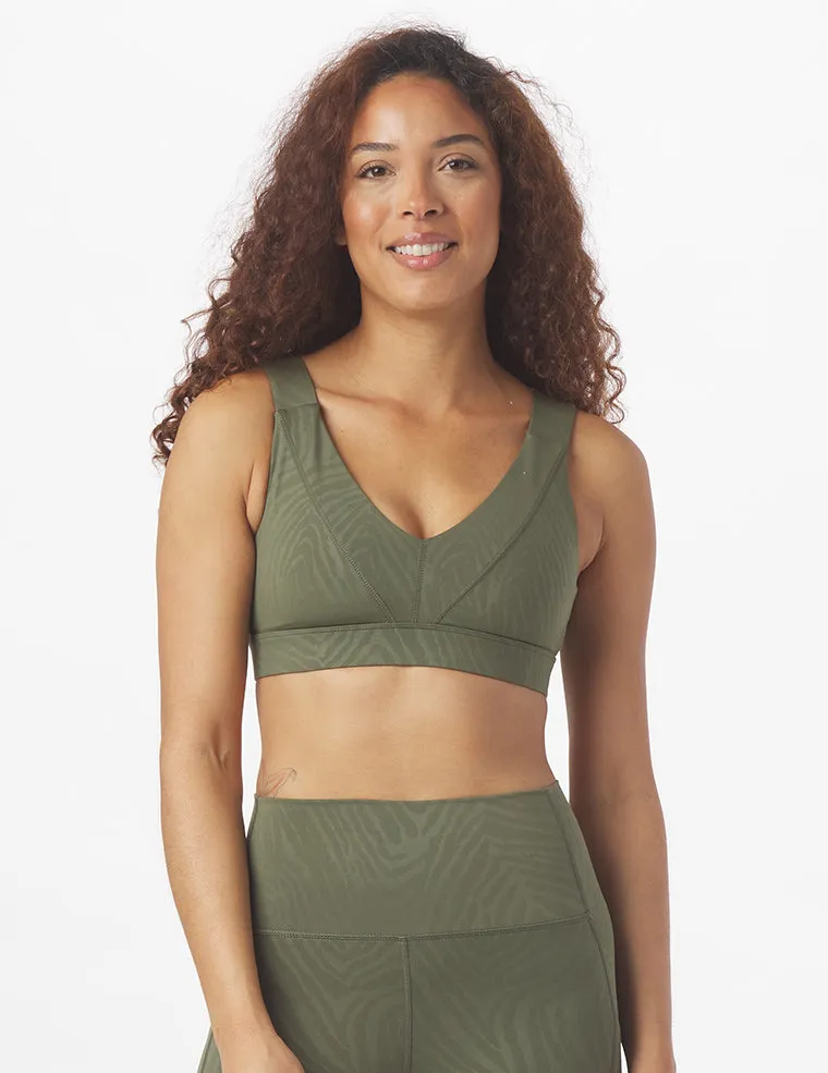 Tide Bra: Moss Zebra Gloss