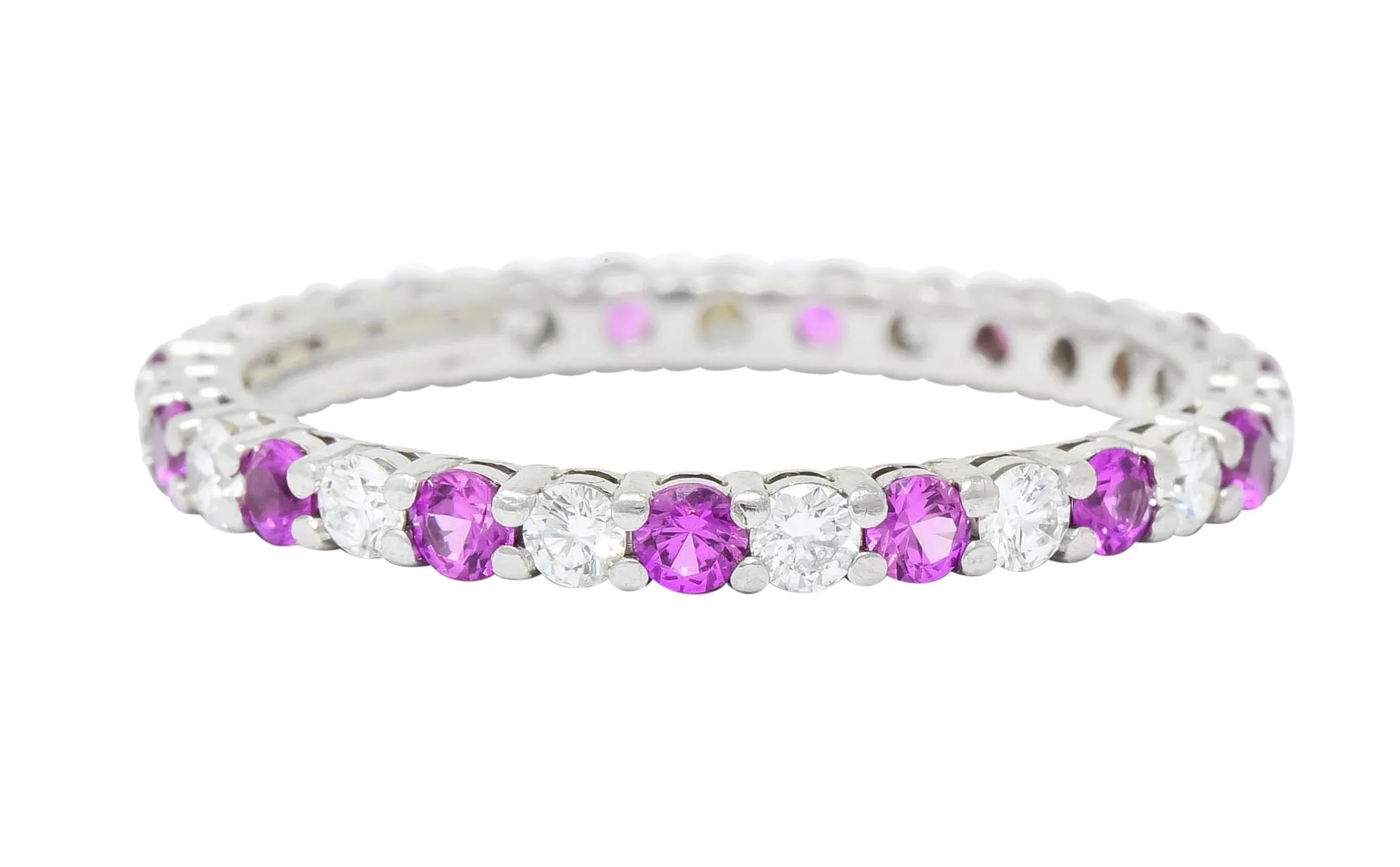 Tiffany & Co. 1.05 CTW Diamond Pink Sapphire Platinum Eternity Band