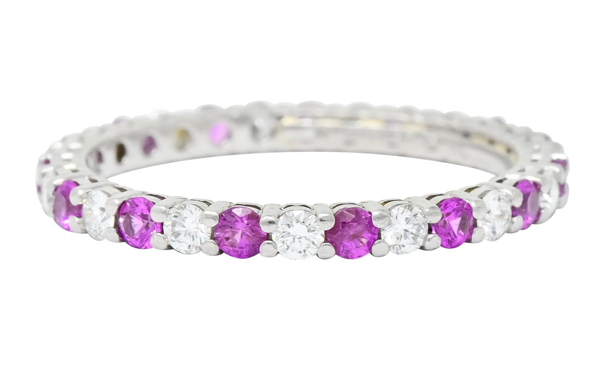 Tiffany & Co. 1.05 CTW Diamond Pink Sapphire Platinum Eternity Band