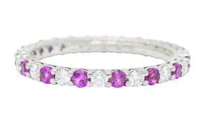 Tiffany & Co. 1.05 CTW Diamond Pink Sapphire Platinum Eternity Band