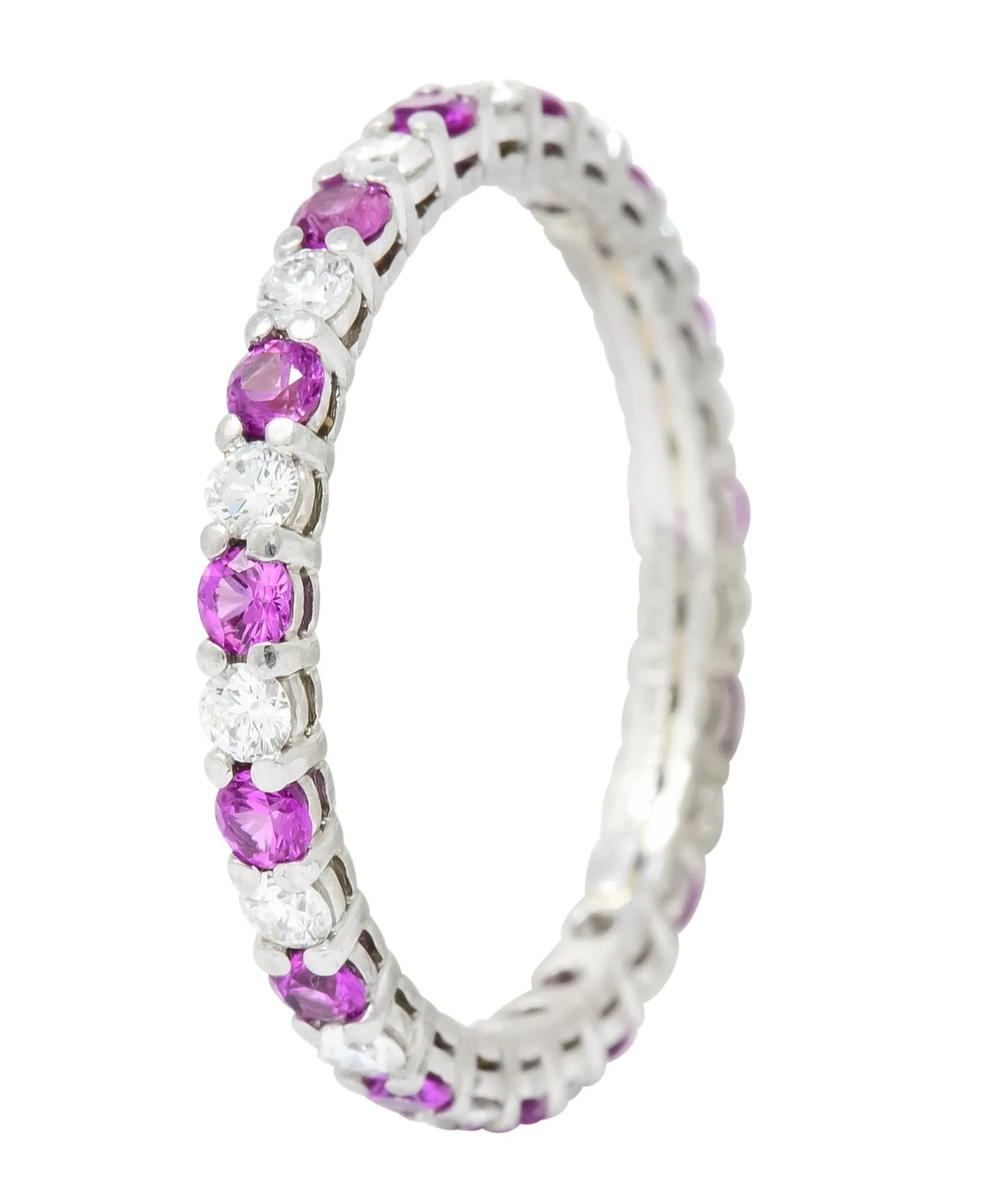 Tiffany & Co. 1.05 CTW Diamond Pink Sapphire Platinum Eternity Band