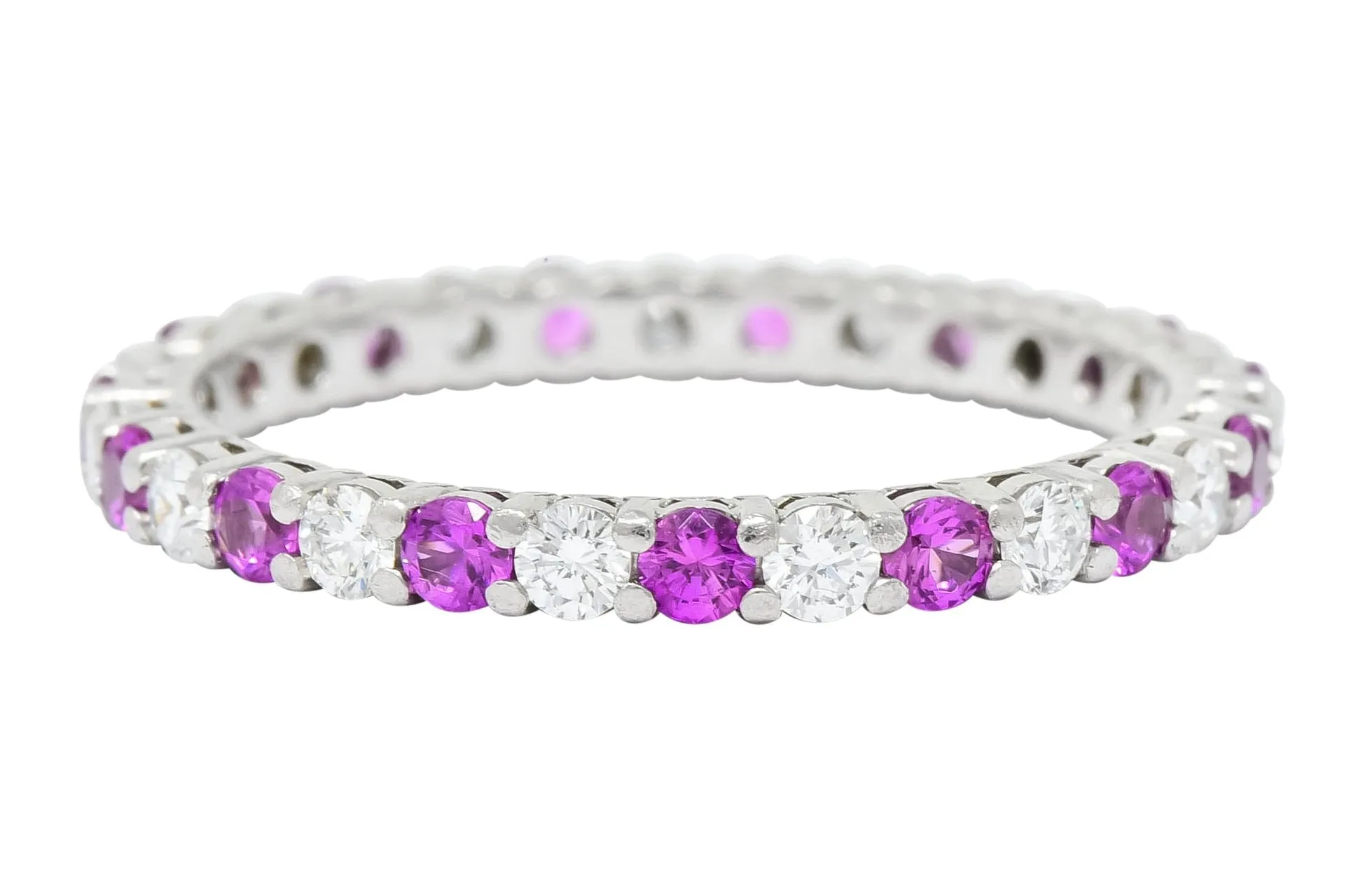 Tiffany & Co. 1.05 CTW Diamond Pink Sapphire Platinum Eternity Band
