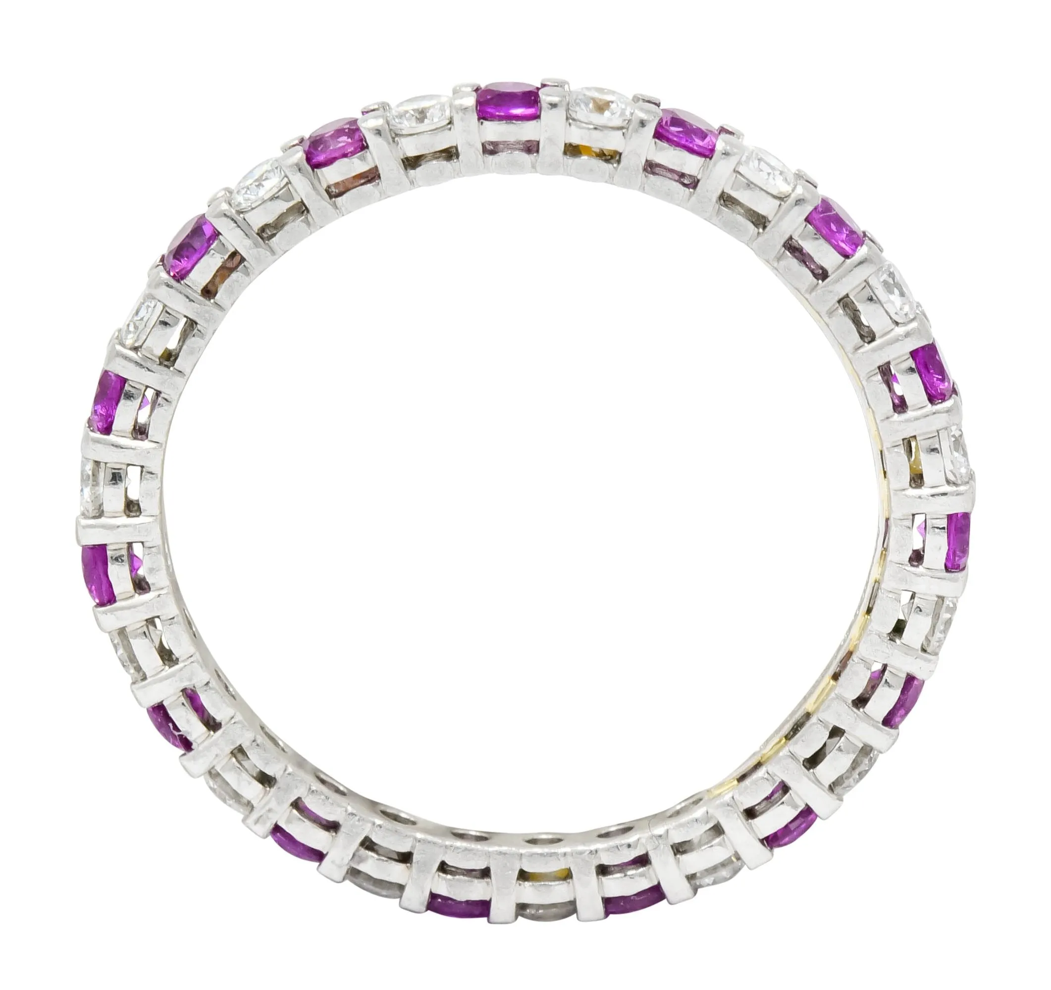 Tiffany & Co. 1.05 CTW Diamond Pink Sapphire Platinum Eternity Band