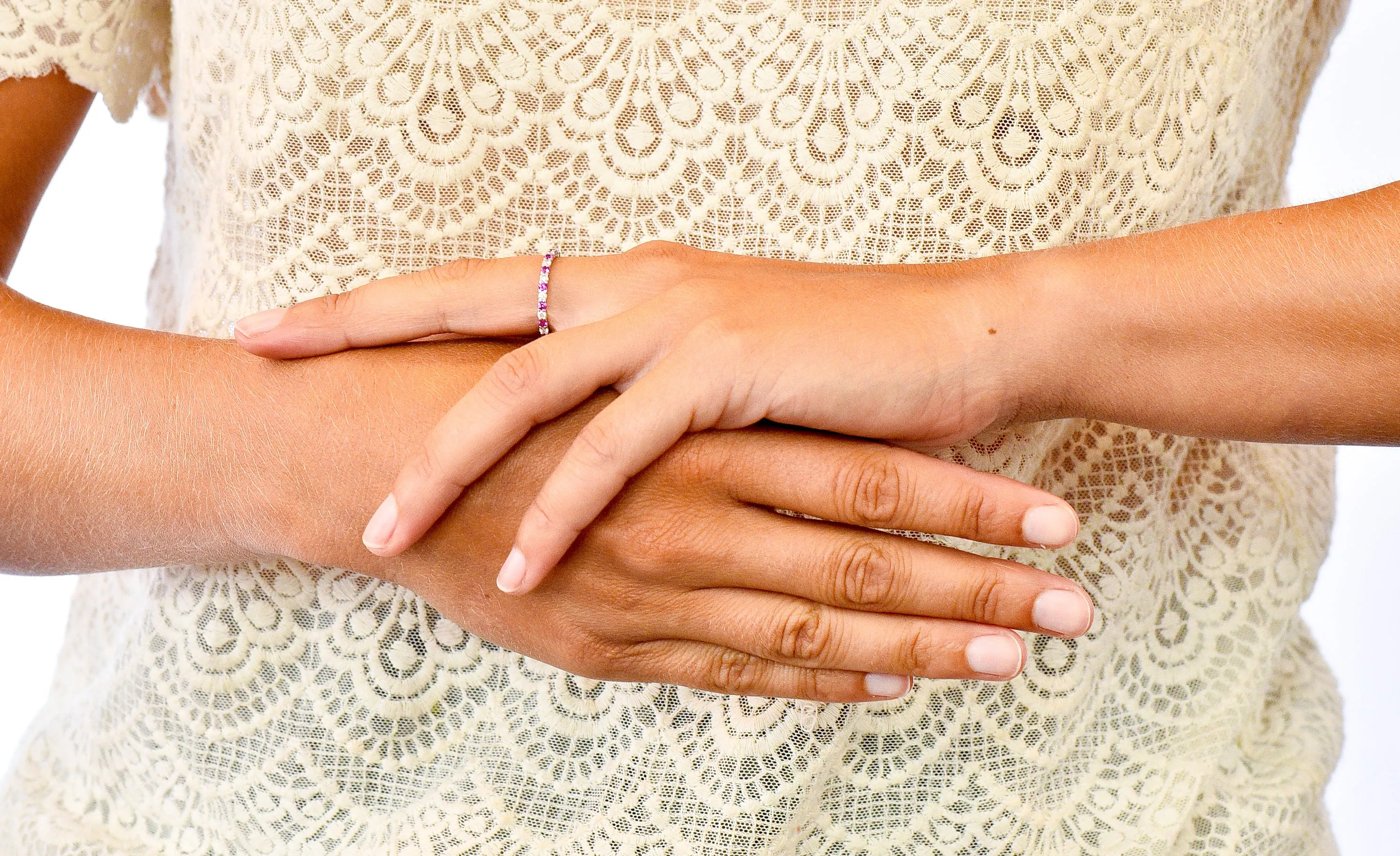Tiffany & Co. 1.05 CTW Diamond Pink Sapphire Platinum Eternity Band