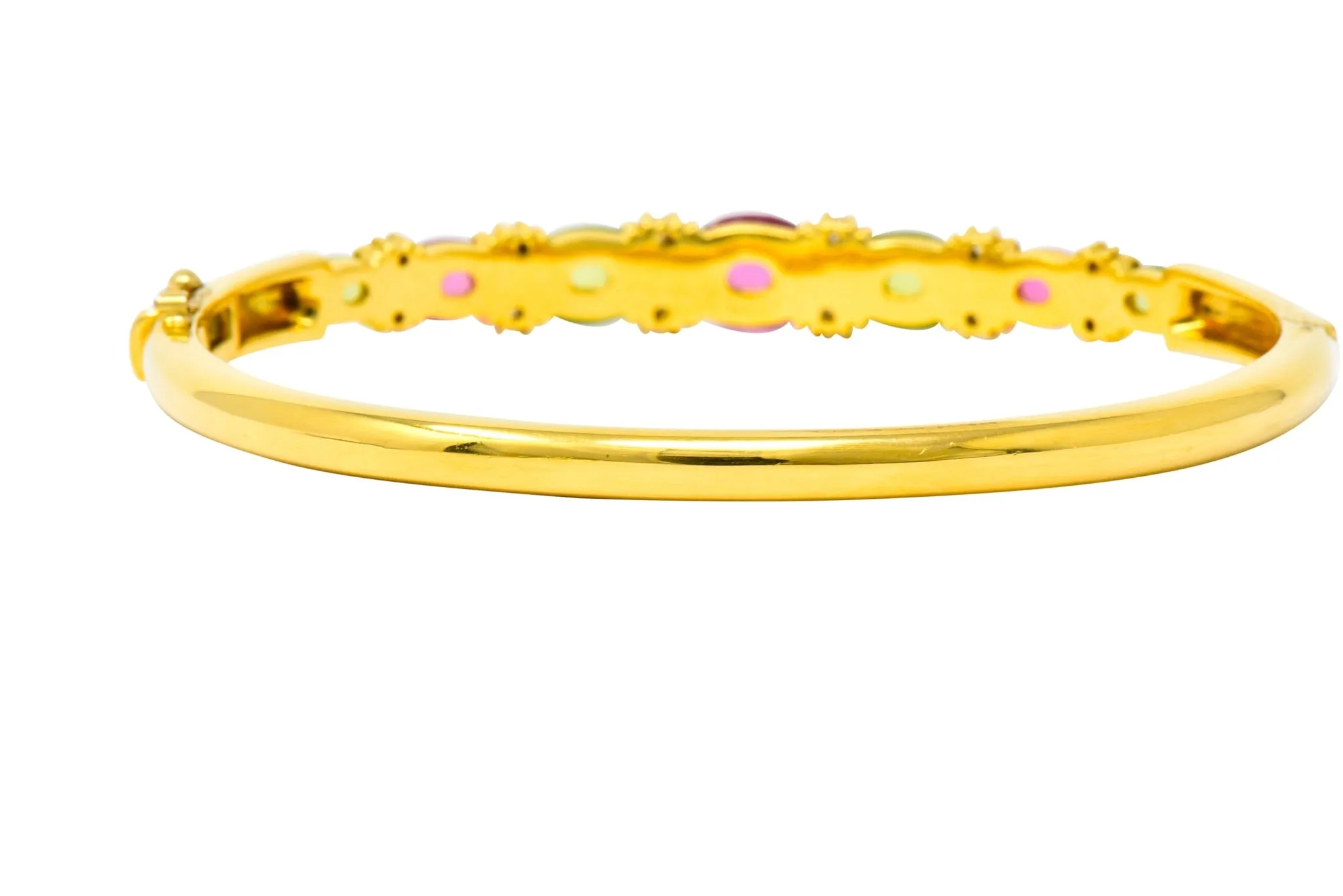 Tiffany & Co. 1990's Vintage Tourmaline Peridot Diamond Bangle Bracelet