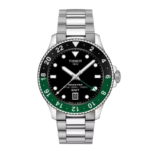 Tissot Seastar 1000 GMT watch 40mm Black Quartz Steel T120.852.11.051.00