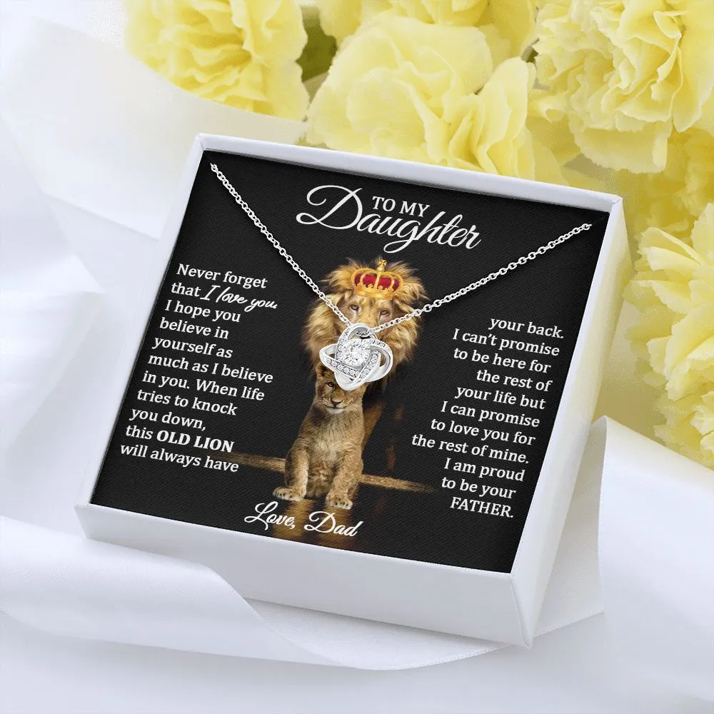 To Daughter (Love Dad) Beautiful 14k Gold Necklace Daughters