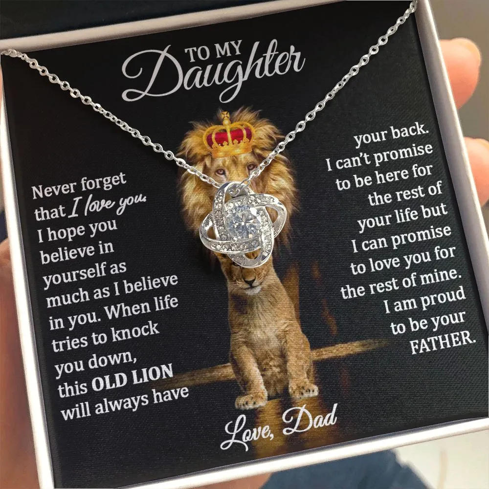 To Daughter (Love Dad) Beautiful 14k Gold Necklace Daughters