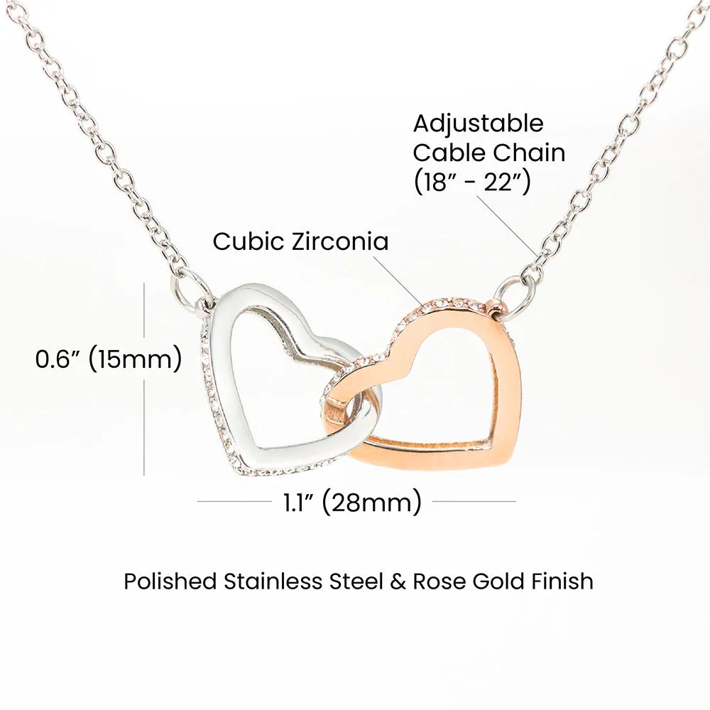 To My Beautiful Grandma - Rose Gold Connected Hearts Necklace, Poem Card, and Box