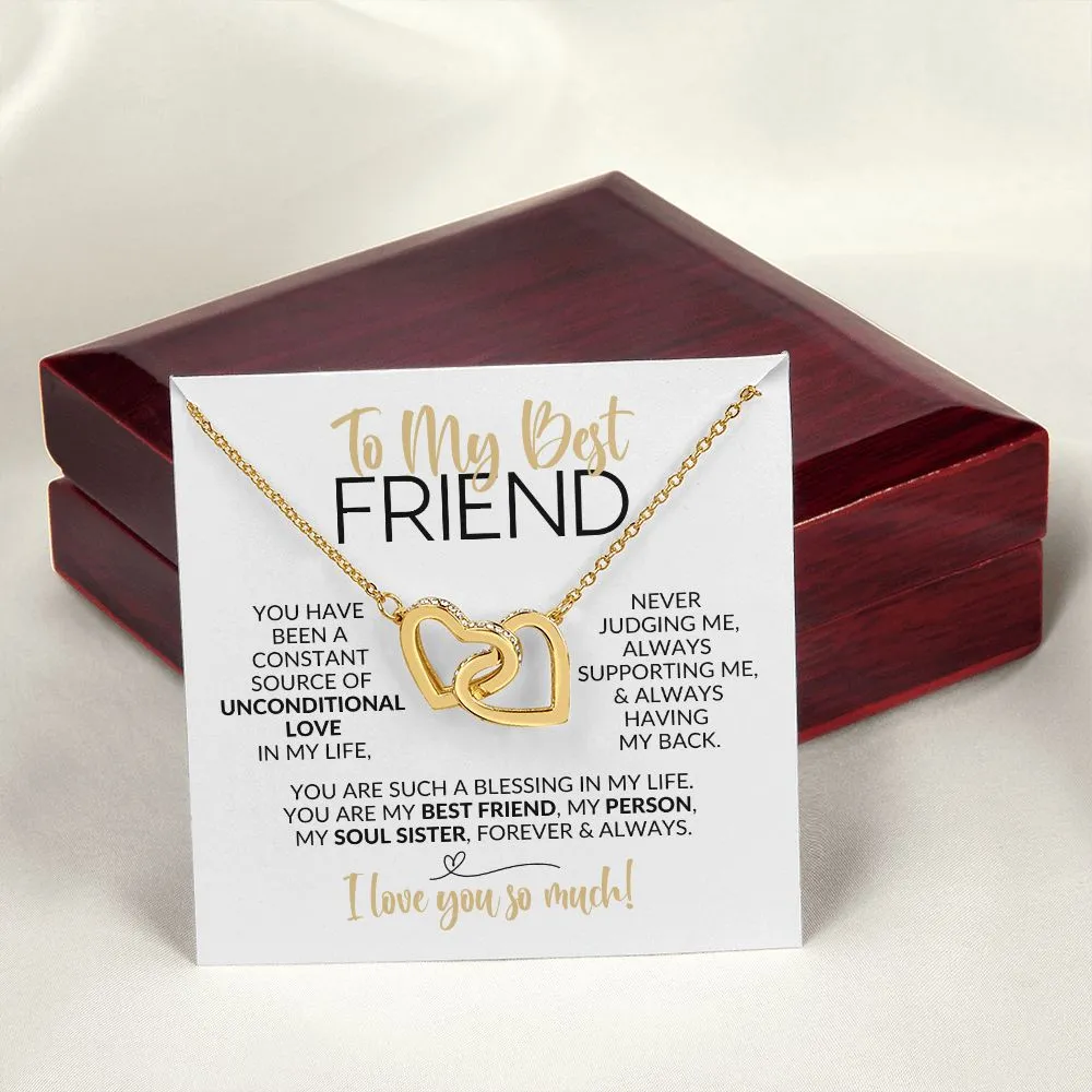 To My Best Friend | Constant Source of Unconditional Love | Interlocking Hearts Necklace