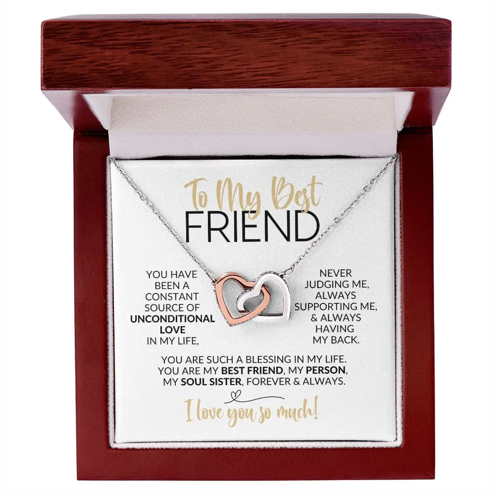 To My Best Friend | Constant Source of Unconditional Love | Interlocking Hearts Necklace