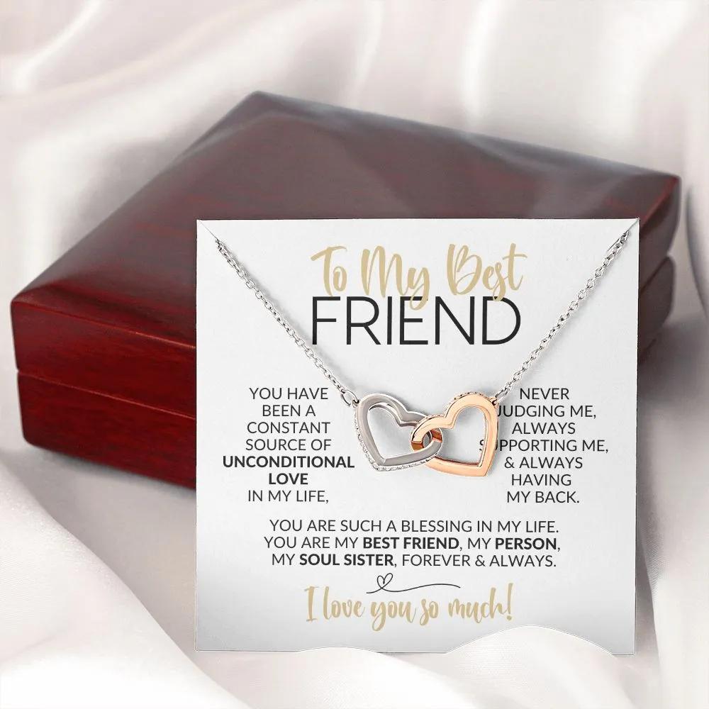 To My Best Friend | Constant Source of Unconditional Love | Interlocking Hearts Necklace