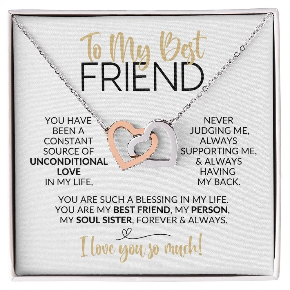 To My Best Friend | Constant Source of Unconditional Love | Interlocking Hearts Necklace