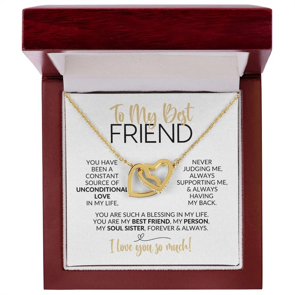To My Best Friend | Constant Source of Unconditional Love | Interlocking Hearts Necklace