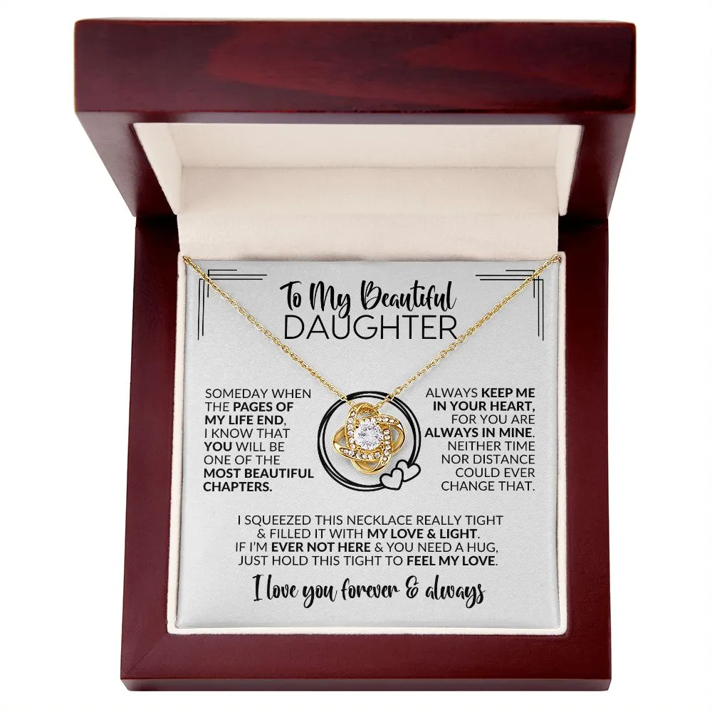 To My Daughter | Pages of My Life |  Love Knot Necklace