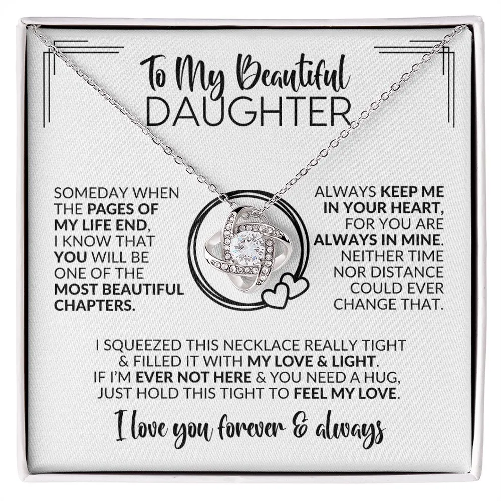 To My Daughter | Pages of My Life |  Love Knot Necklace