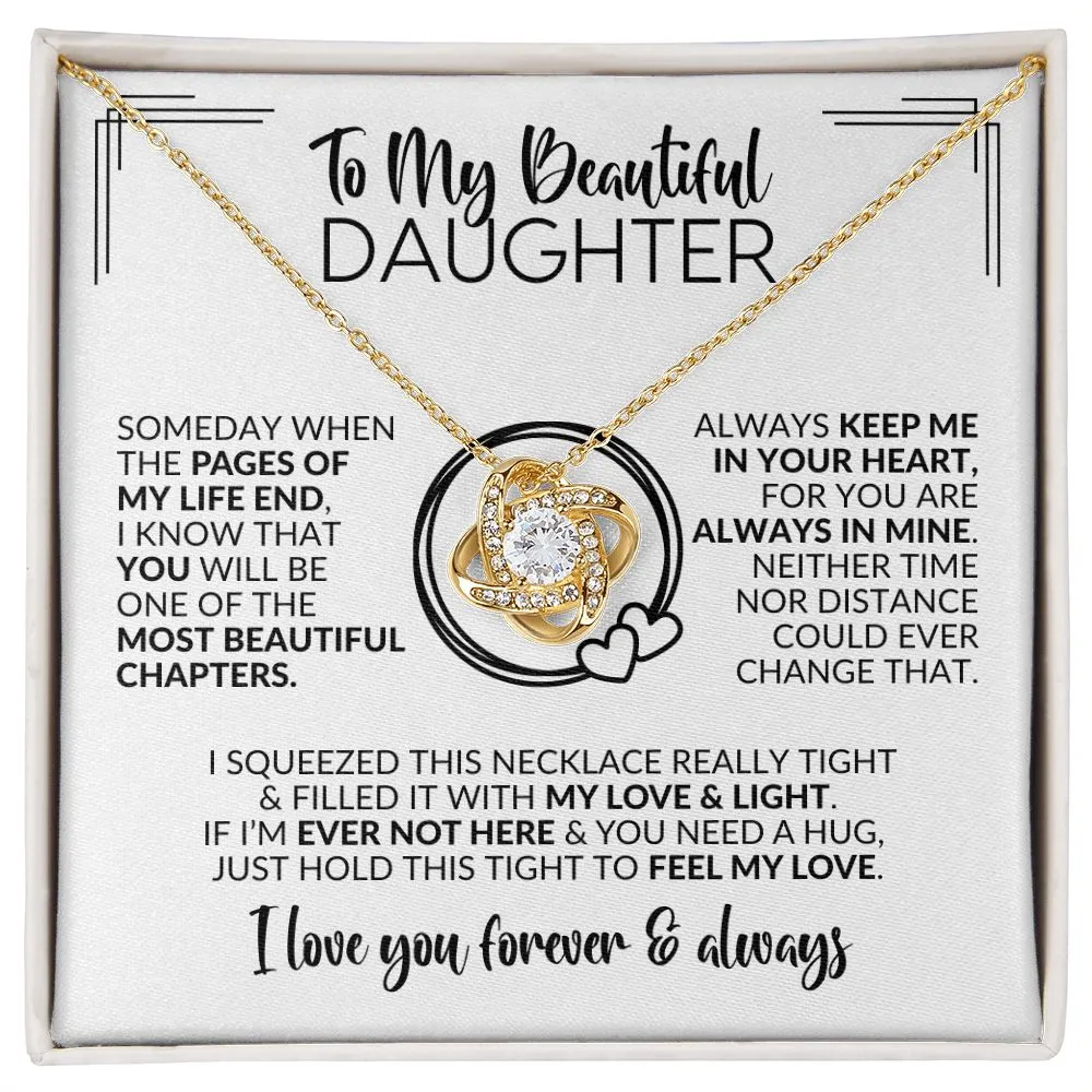 To My Daughter | Pages of My Life |  Love Knot Necklace