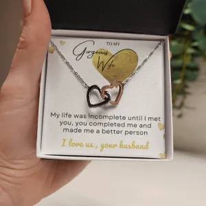 To my gorgeous wife massage card necklace with luxury box