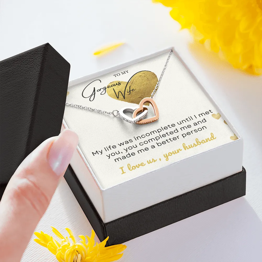 To my gorgeous wife massage card necklace with luxury box
