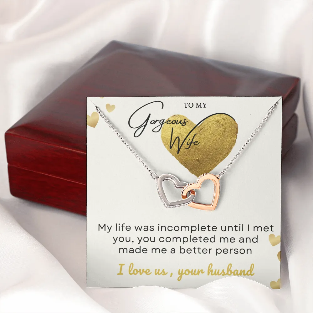 To my gorgeous wife massage card necklace with luxury box