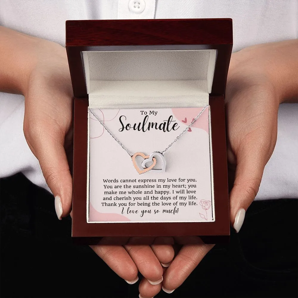 To My Soulmate Interlocking Hearts Necklace