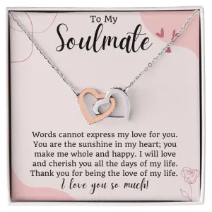 To My Soulmate Interlocking Hearts Necklace