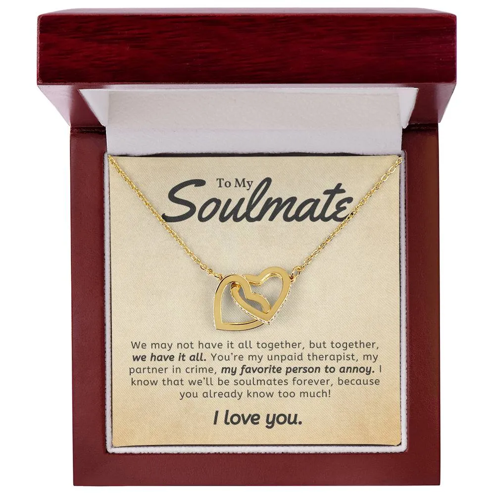 To My Soulmate l Interlocking Heart Necklace7 MC Interlocking Hearts Necklace