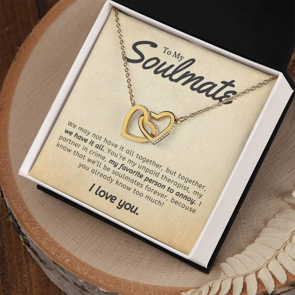 To My Soulmate l Interlocking Heart Necklace7 MC Interlocking Hearts Necklace