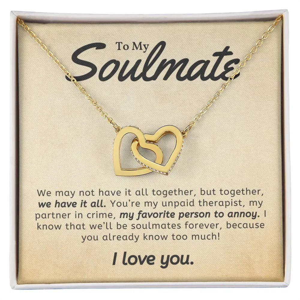 To My Soulmate l Interlocking Heart Necklace7 MC Interlocking Hearts Necklace