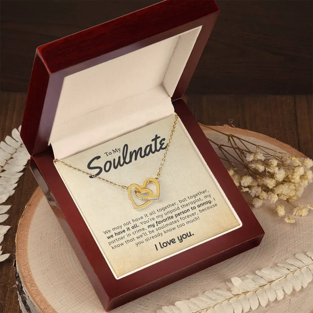 To My Soulmate l Interlocking Heart Necklace7 MC Interlocking Hearts Necklace