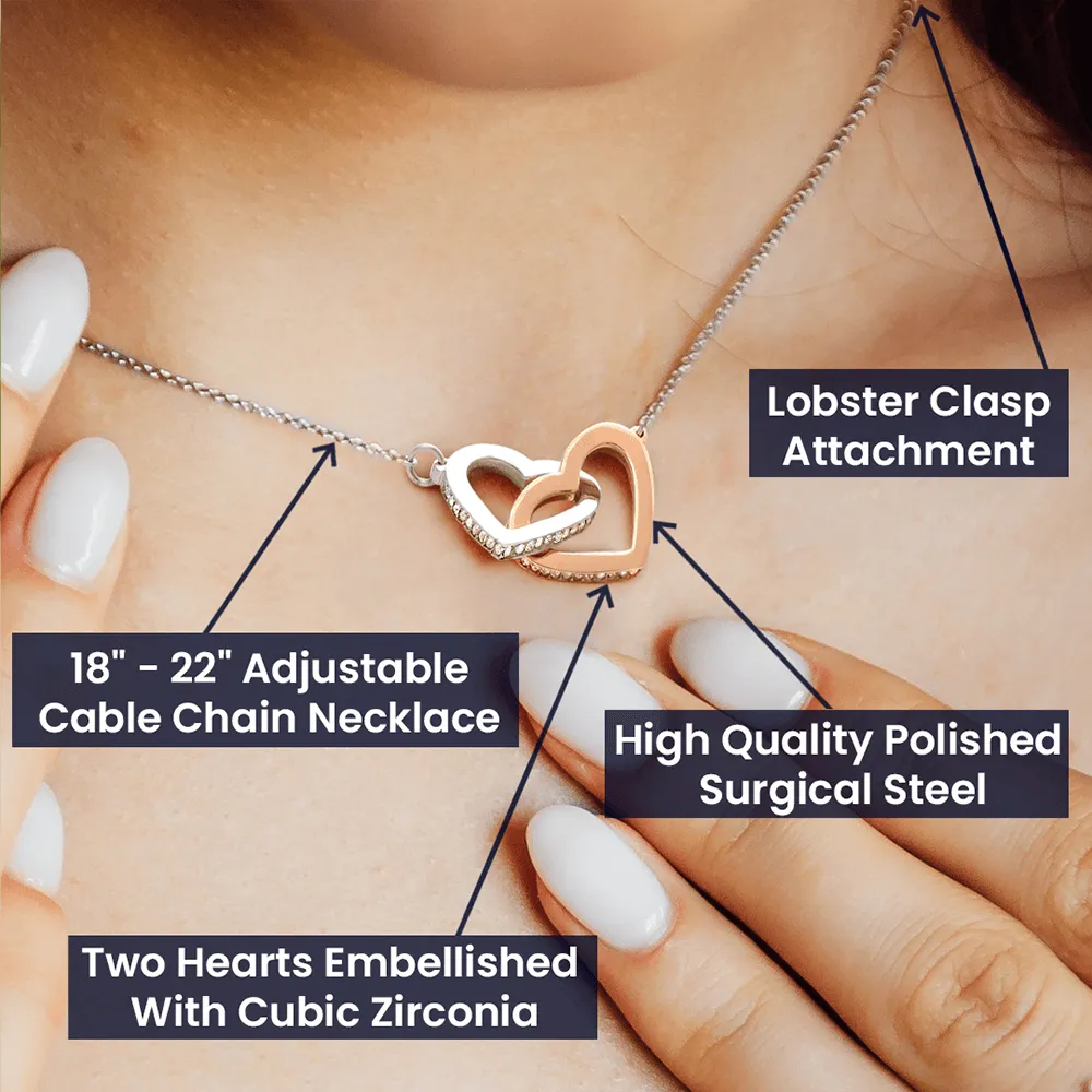 To Our Granddaughter - Beautiful Gold Locked Hearts Necklace